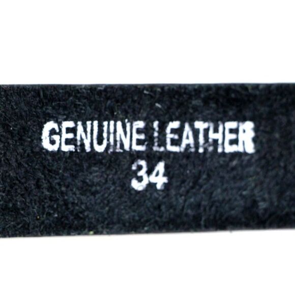 CLASSIC STYLE BLACK GENUINE LEATHER 1 1/8"Wd CASUAL DRESS MEN'S BELT Sz 34 (X85 - Picture 7 of 12